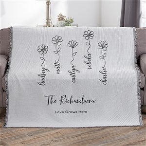 Garden Of Love Personalized 56x60 Woven Throw