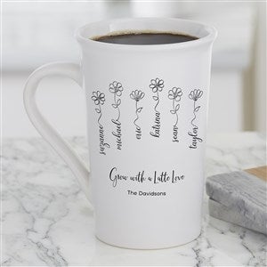 Garden Of Love Personalized Latte Mug 16 Oz White