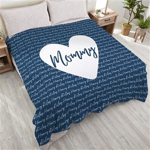 Family Heart Personalized 90x90 Plush Queen Fleece Blanket