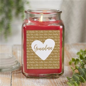 Family Heart Personalized 18 Oz. Cinnamon Spice Candle Jar