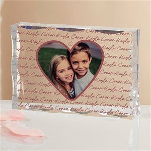 Family Heart Photo Personalized Colored Keepsake