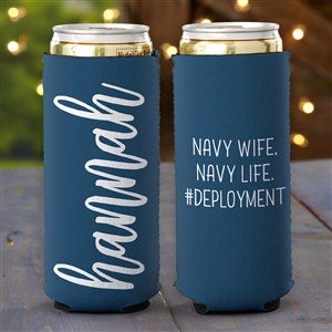 Military Style Personalized Slim Can Cooler