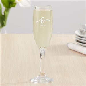 initial prosecco glass