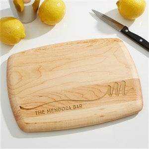 Script Initial Personalized Bamboo Cutting Board - 10x14