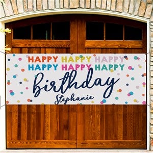 Happy Happy Birthday Personalized Banner 45x108