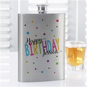 Bold Birthday Personalized Flask