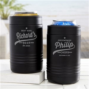 Groomsman Brewing Co. Stainless Insulated Skinny Can Holder - Black