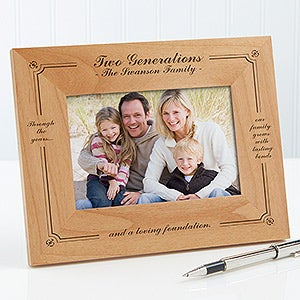 Personalized Wood Photo Frame   Generations of Family   4x6