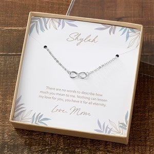 To My Daughter Silver Infinity Necklace With Personalized Message Card