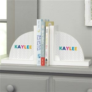 Vibrant Name Personalized Wooden Bookends