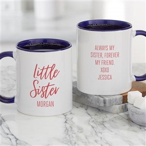 Sisters Forever Personalized Coffee Mug 11 Oz.- Blue