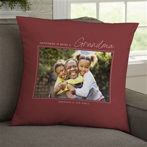 Happiness Is Being A Grandparent Personalized 18x18 Photo Pillow