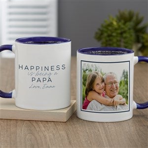 Happiness is Being a Grandparent Personalized Photo Mug 11oz Blue