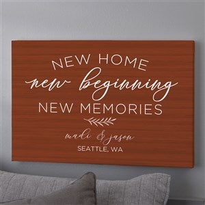 New Home, New Memories Personalized Canvas Print - 12x18