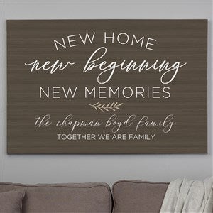 New Home, New Memories Personalized Canvas Print - 28x42