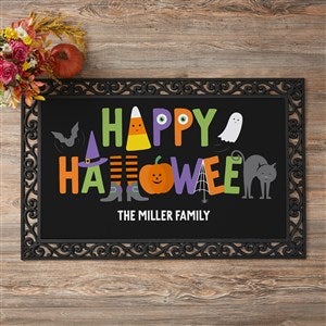 Trick Or Treat Icons Personalized Doormat- 20x35