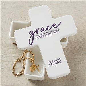 Grace Spiritual Quote Personalized Cross Box