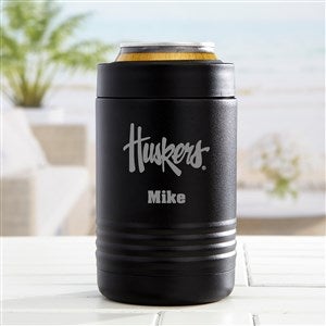 NCAA Nebraska Cornhuskers Personalized Stainless Insulated Beer Can Holder