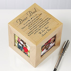 Personalized Wood Photo Cube With Dad Poem