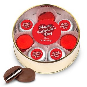 Happy Valentine's Day X-Large Tin With 16 Chocolate Covered Oreo Cookies