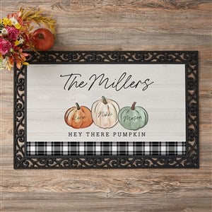 Family Pumpkin Patch Personalized Doormat-20x35