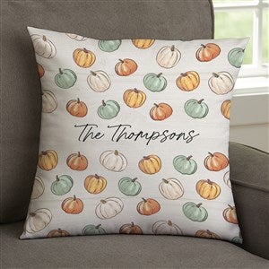 Family Pumpkin Patch Personalized 14 Velvet Throw Pillow