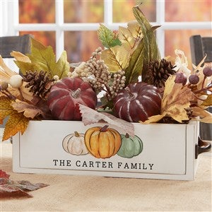 Personalized Wooden Box Centerpiece - Family Pumpkin Patch - 36375