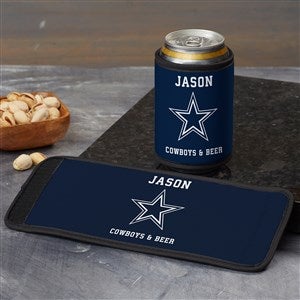 Personalized Dallas Cowboys Leather Beer Can Cozie Cowboys Can