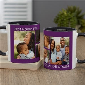 Picture Perfect 4 Photo Personalized Coffee Mug 11oz Black