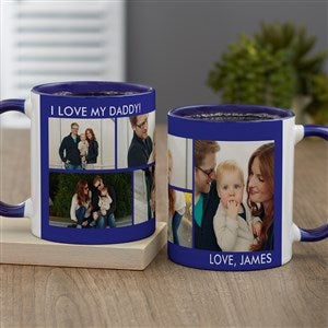 Picture Perfect 5 Photo Personalized Coffee Mug 11oz Blue