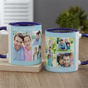 Picture Perfect 6 Photo Personalized Coffee Mug 11oz Blue