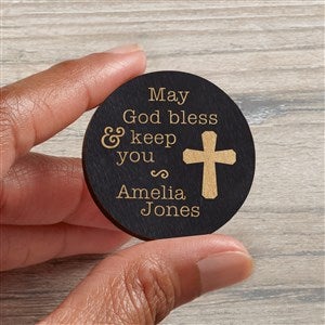 Blessings Personalized Wood Pocket Token- Black Stain