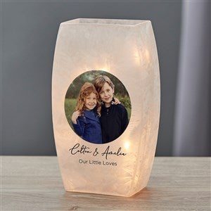 Family Photo Personalized Small Frosted Tabletop Light