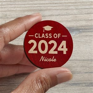 Class Of... Personalized Wood Pocket Token- Red Stain