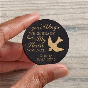 Your Wings Personalized Wood Pocket Token- Black Stain