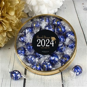 Classic Graduation Personalized Large Lindor Gift Tin - Dark Chocolate