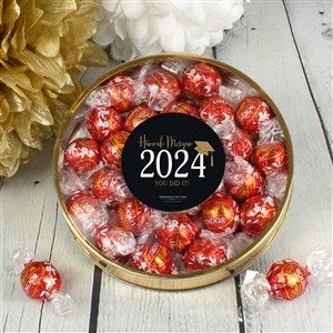 Classic Graduation Personalized XL Lindor Gift Tin - Milk Chocolate