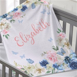 Personalized Baby Blankets for Girls - Butterfly Kisses - 36894