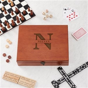 Lavish Last Name Personalized 7-in-1 Game Set With Wood Case