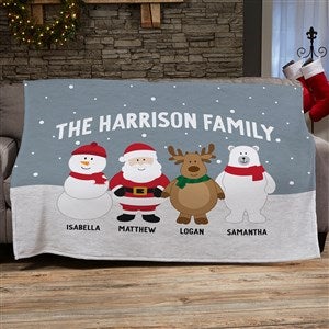 Santa And Friends Personalized 50x60 Plush Fleece Blanket