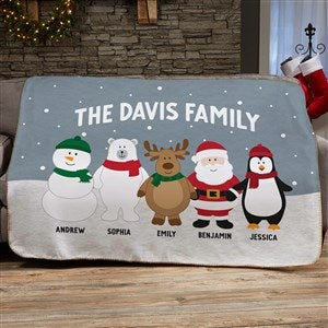 Santa And Friends Personalized 50x60 Sherpa Blanket