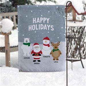 Personalized Garden Flag - Santa And Friends