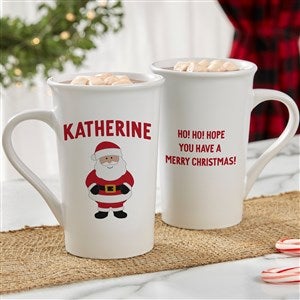 Santa and Friends Personalized Christmas Latte Mug - 16 oz. White