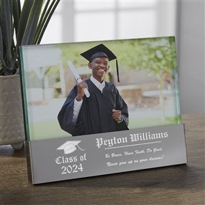 The Graduate Engraved Glass Block Silver Base Picture Frames