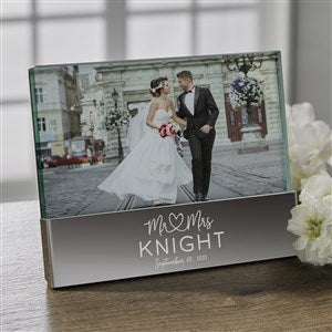 Personalized Anniversary Picture Frame - Infinite Love Engraved Wedding Glass Block Picture Frame