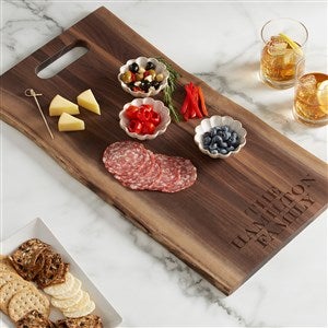 Maple Live Edge Walnut Single Handle Charcuterie Board - 24 x 12