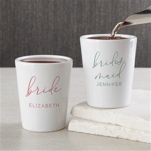 Watercolor Bridesmaid Personalized Shot Glass