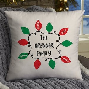 Holiday Lights Personalized Christmas 18 Throw Pillow