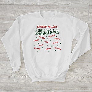 My Little Snowflakes Personalized Hanes® Adult Crewneck Sweatshirt - Adult Large - White