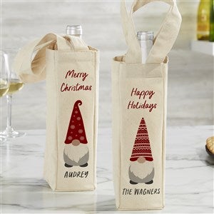 Personalized Wine Tote Bag - Christmas Gnome